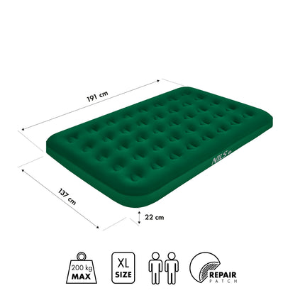 Camping Mattress 191x137x22 cm, Green