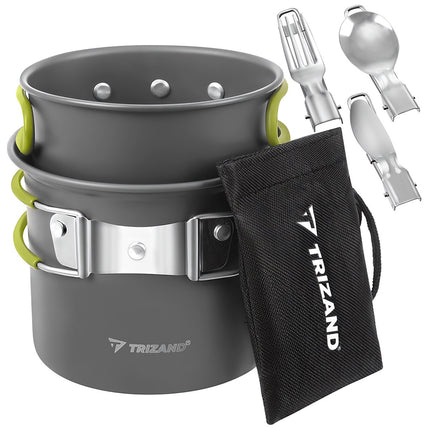 Camping Mess Kit, Foldable Aluminum, 1.2L Capacity