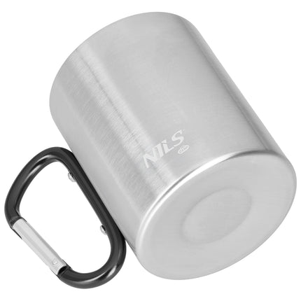 Camping Mug with Carabiner, 300ml Stainless Steel