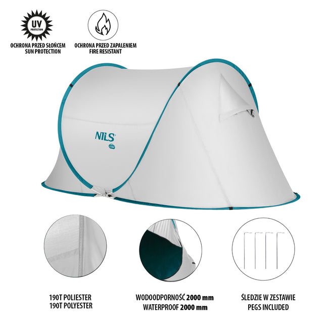 Camping Pop Up Tent, Light Gray, Easy Setup