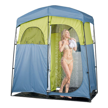 Camping Shower Tent, 2-Room Privacy Changing Tent