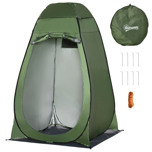 Camping Shower Tent - Portable Outdoor Toilet, Dark Green