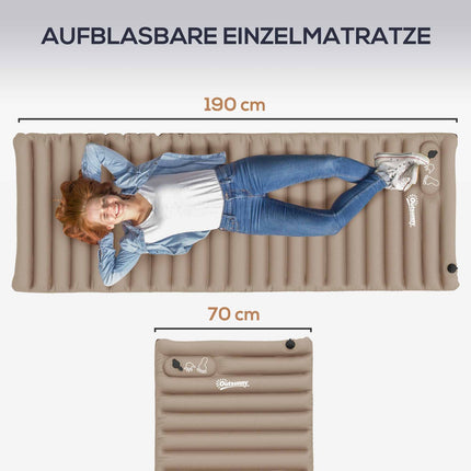 Camping Air Mattress With Foot Pump, Water Repellent, Khaki