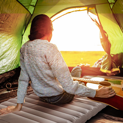 Camping Air Mattress With Foot Pump, Water Repellent, Khaki