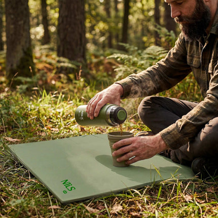 Camping Sleeping Mat, EVA Foam, Aluminum, 190x60x1.2 cm, Green