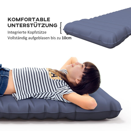 Camping air mattress - Water repellent with foot pump