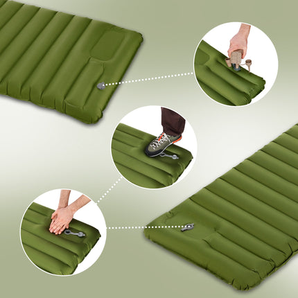 Camping Sleeping Mat With Built-In Pump, 10 cm Thick