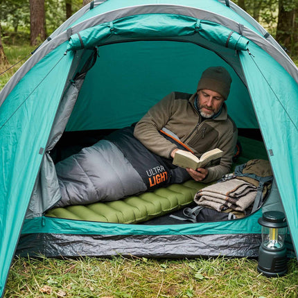 Camping Sleeping Mat With Built-In Pump, 10 cm Thick