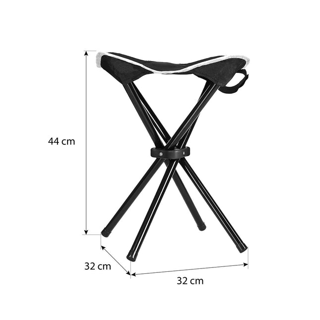 Camping Stool, Black, Foldable, Lightweight