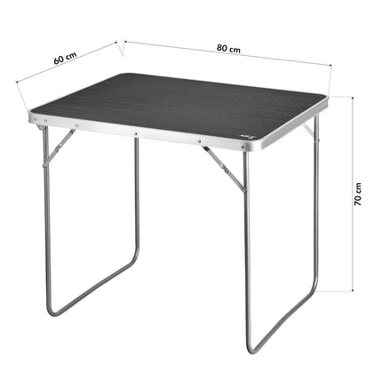 Camping Table 80x60x70 cm, Dark Grey, Portable