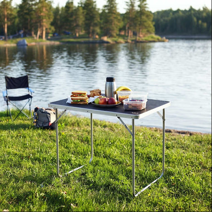 Camping Table 80x60x70 cm, Dark Grey, Portable