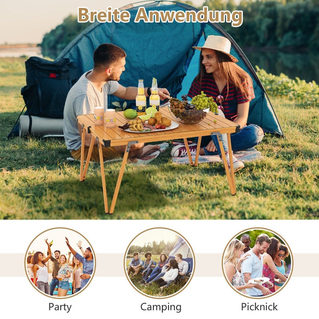 Camping Table, Waterproof Top, Portable, 80kg Capacity