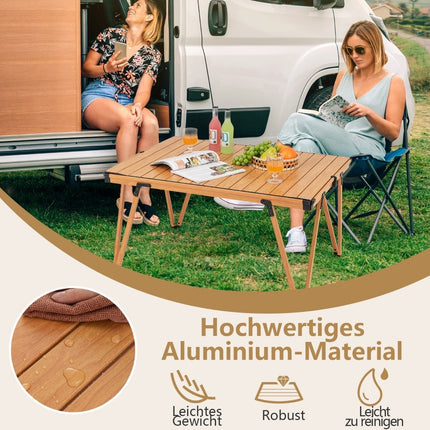 Camping Table, Waterproof Top, Portable, 80kg Capacity