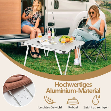 Camping Table with Waterproof Top & Carry Bag – Silver