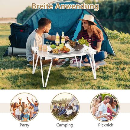Camping Table with Waterproof Top & Carry Bag – Silver