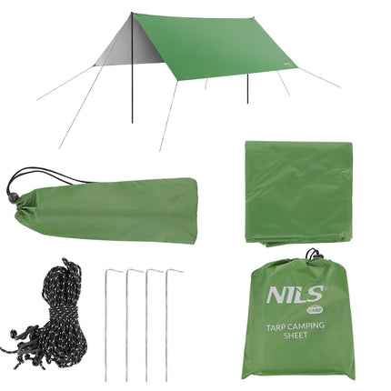Camping Tarp 300x300 cm, Green, Waterproof