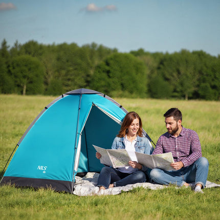 Camping Tent, 3-Person, Blue, Waterproof