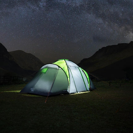 Camping Tent, 4-Person, Green-Gray, Waterproof