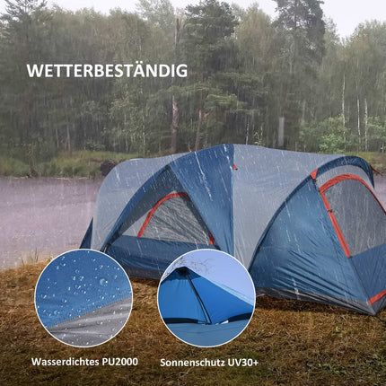 4-person camping tunnel tent, UV protection, waterproof