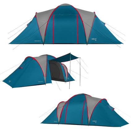 Camping Tent, Blue/Light Gray, 4-Person