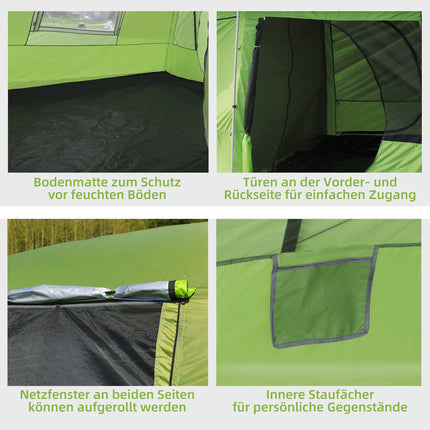 Family Dome camping tent, 4-8 people, 2 sleeping cabins