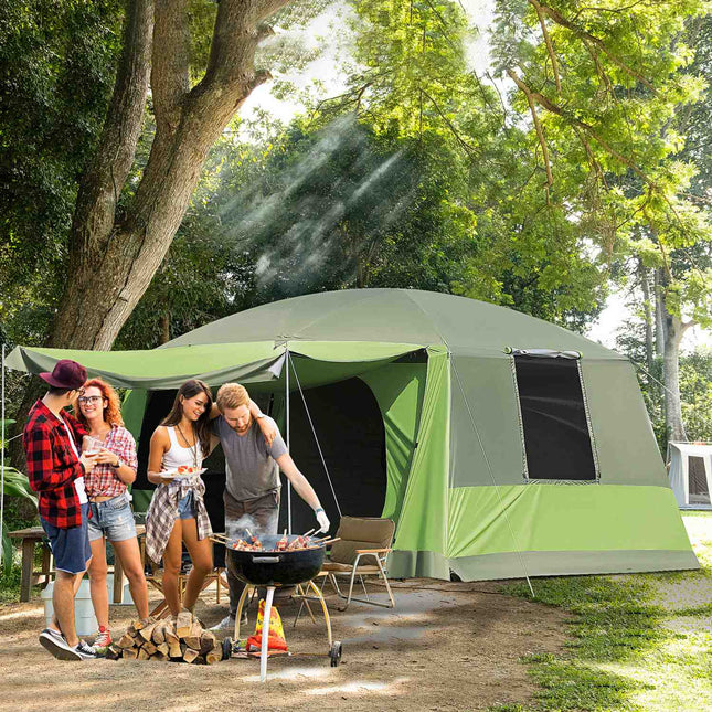 Family Dome camping tent, 4-8 people, 2 sleeping cabins