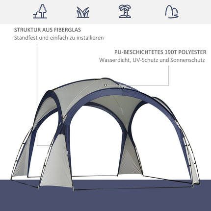 Weatherproof camping and party tent, 3.5 x 3.5 x 2.3 M