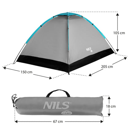 Camping Tent, Gray, 2-Person, Waterproof