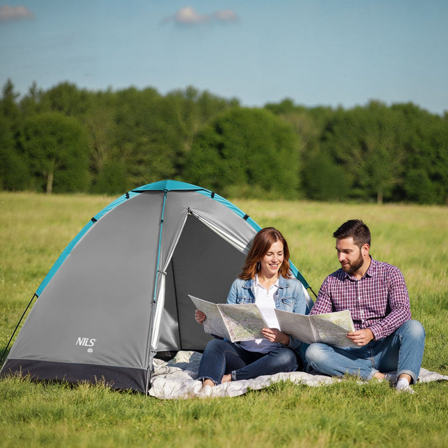 Camping Tent, Gray, 2-Person, Waterproof
