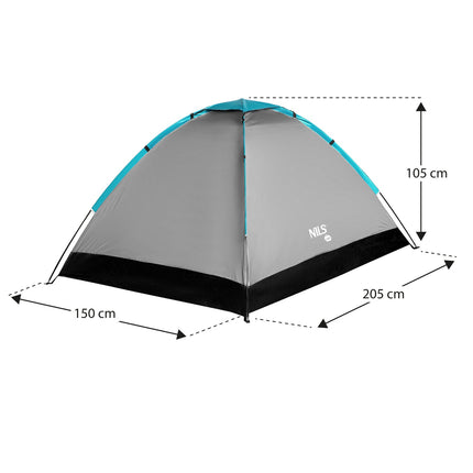 Camping Tent, Gray, 2-Person, Waterproof