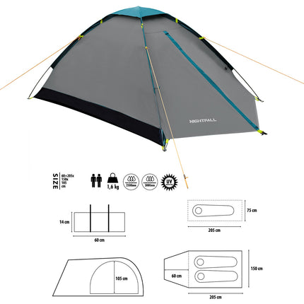 Camping Tent, Gray-Blue, Nightfall Series