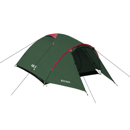 Camping Tent, Green-Red, 2-Person, Lightweight
