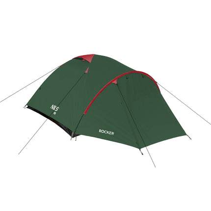 Camping Tent, Green-Red, 2-Person, Lightweight