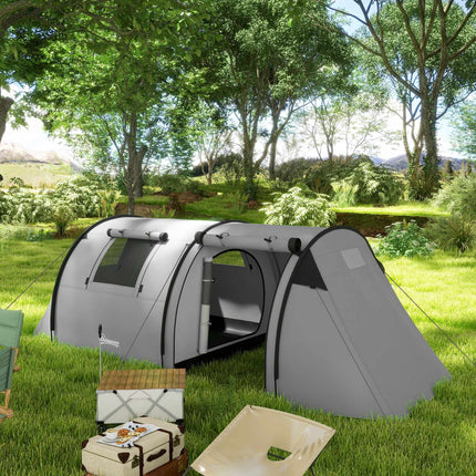 Camping Tent for 4 People, Waterproof, 2-Room Design
