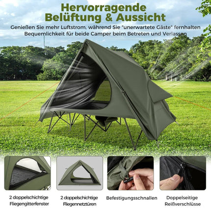 Camping Tent with Cot for 2, Waterproof, Portable