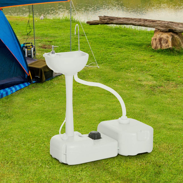 Portable camping sink with 17L water tank and soap dispenser