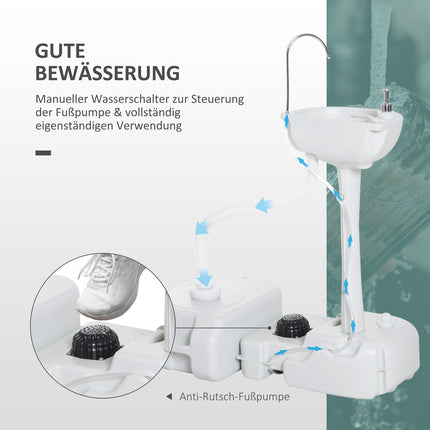 Portable camping sink with 17L water tank and soap dispenser