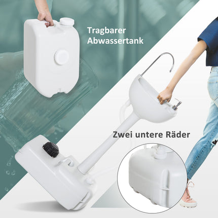 Portable camping sink with 17L water tank and soap dispenser