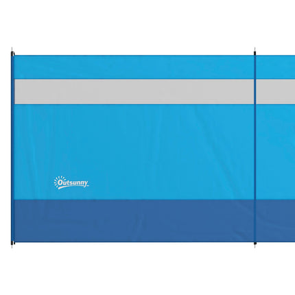 Camping windbreak, 4 panel blue privacy screen with window