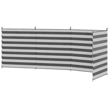 Camping Windbreak with Steel Poles, 540 x 150 cm, Gray/White