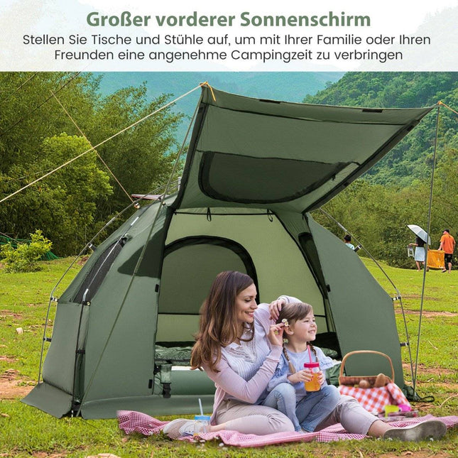 Camping bed with awning & air mattress & sleeping bag & pillow Camping lounger with carrying bag