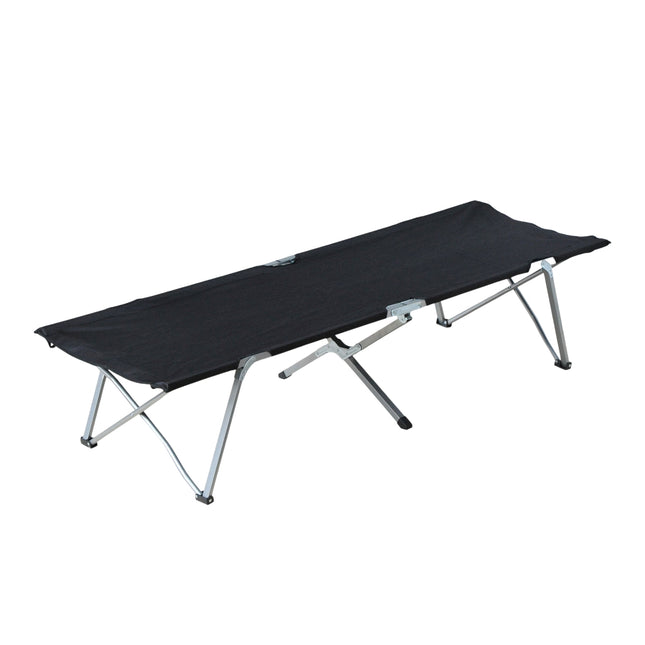 Camping bed with carry bag - Black, portable design