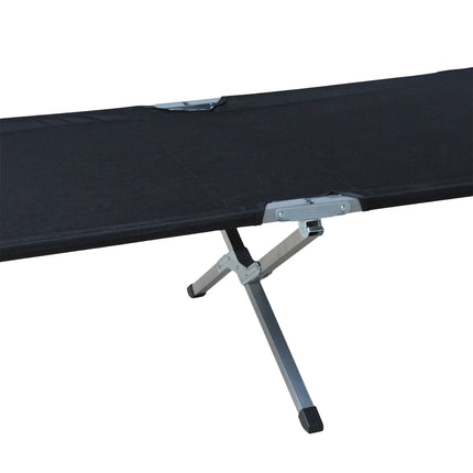 Camping bed with carry bag - Black, portable design