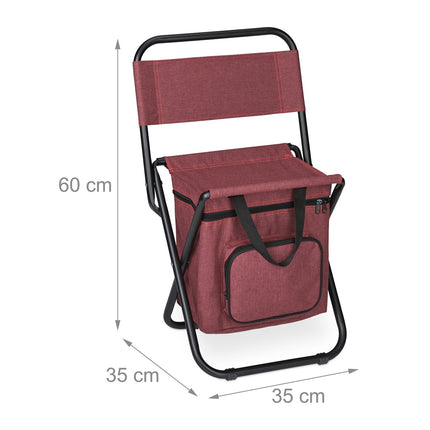 Camping chair with backrest red