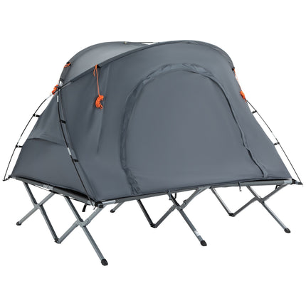 Camping dome tent with air mattress, 2 people, grey