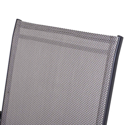 Camping folding chairs Set of 2, metal, armrests, gray