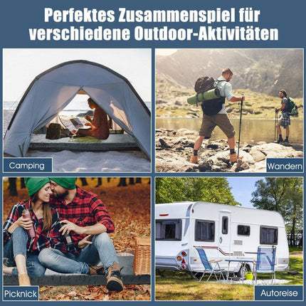 Camping sleeping mat, camping mattress made of memory foam, lightweight sleeping mat with flannel cover, 183 x 62.5 x 6.5 cm, grey