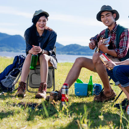 Camping stool with backrest