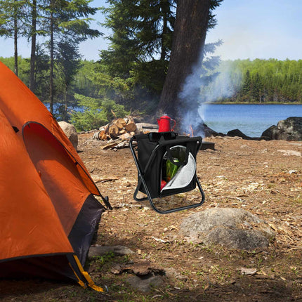 Camping stool with cooler bag