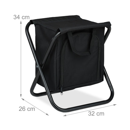 Camping stool with cooler bag